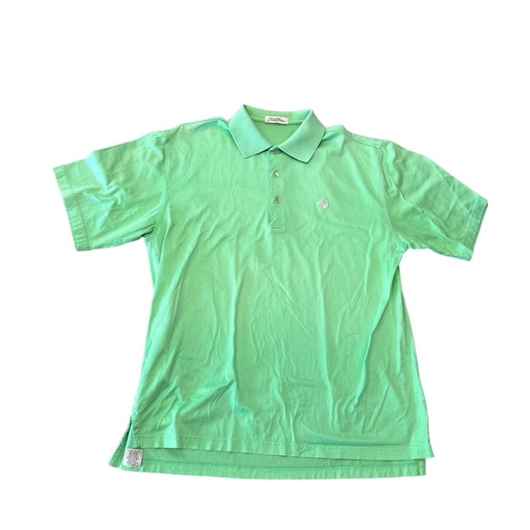 Peter Millar Green Mercerized Cotton Polo Medium - Picture 1 of 6